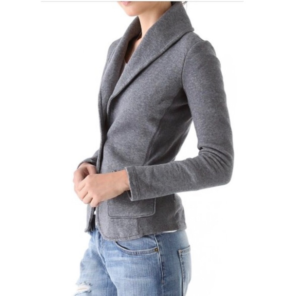 James Perse Gray Cotton Knit Shawl Collar Suit Jacket / Coat. Size 2 (Small)